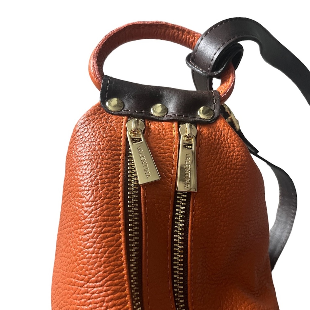 RARE Valentina Sling Backpack Real Finest Italian Leather Convertible Bag - Picture 8 of 9